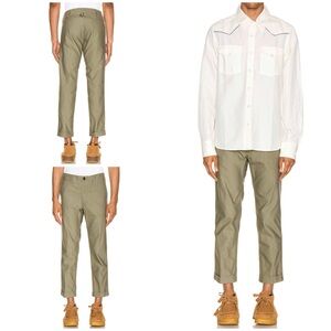Unisex Japanese Brand VISVIM High-Water Green Chino Khakis Ankle Cuffed Pants XS
